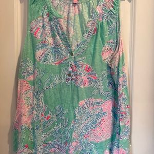 Lilly Pulitzer Essie tank. Minty fresh fansea. XL